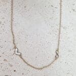 Ατσάλινο κολιέ με καρδιά και άπειρο