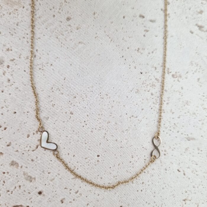 20250417_173031 Ατσάλινο κολιέ με καρδιά και άπειρο - Image 1