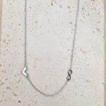 Ατσάλινο κολιέ με καρδιά και άπειρο - Image 2