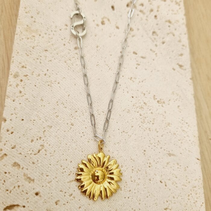 Ατσάλινο κολιέ μαργαρίτα - Image 1