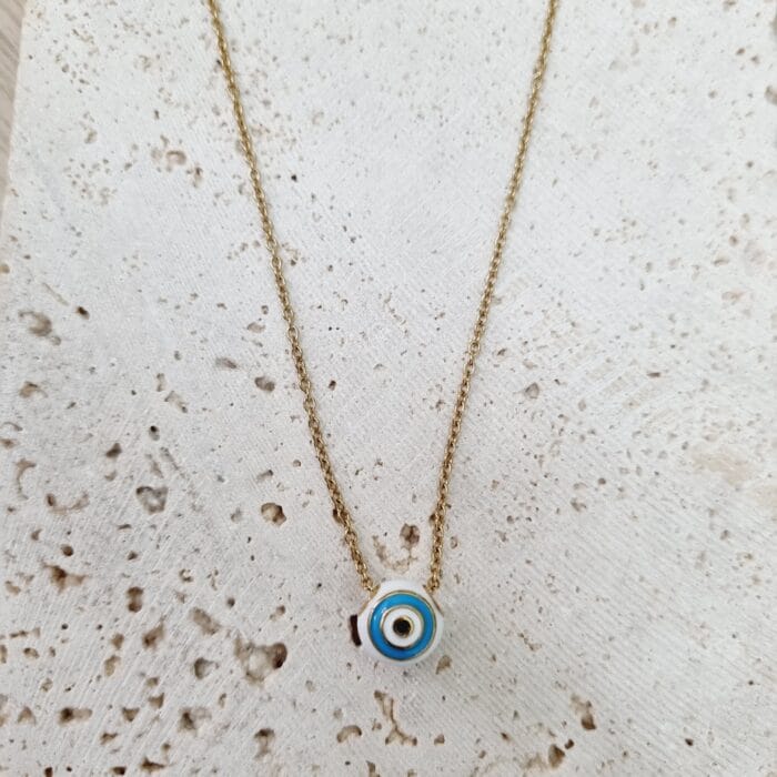 Ατσάλινο κολιέ στρόγγυλο μάτι - Image 1