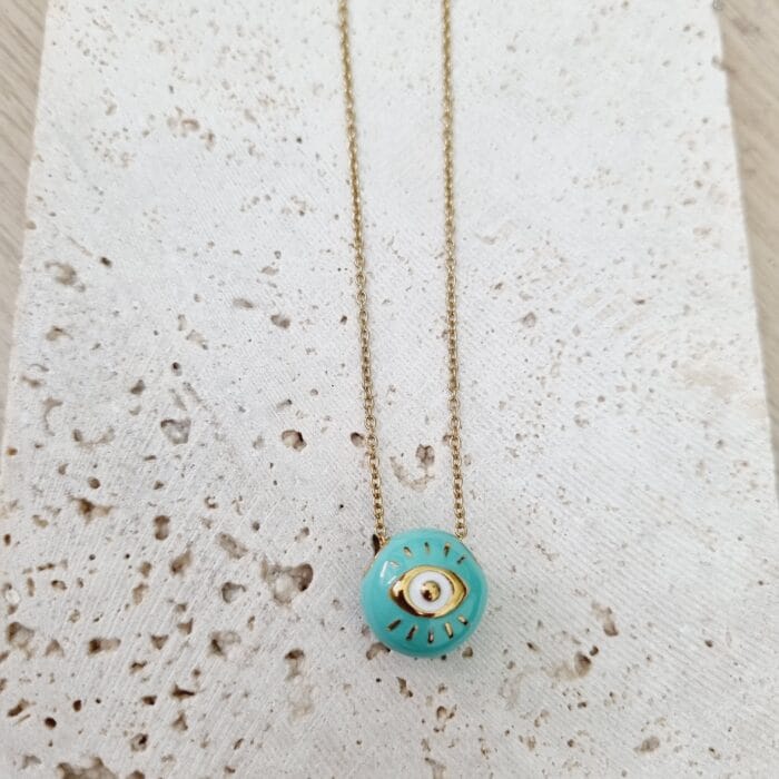 20250424_184256 Ατσάλινο κολιέ στρόγγυλο μεγάλο μάτι - Image 1