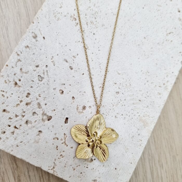 Ατσάλινο κολιέ λουλούδι - Image 1