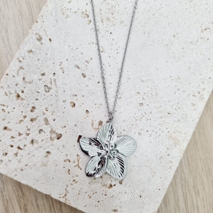 Ατσάλινο κολιέ λουλούδι - Image 2