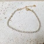 Ατσάλινο βραχιόλι αλυσίδα με στρας