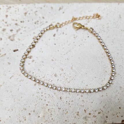 Ατσάλινο βραχιόλι αλυσίδα με στρας