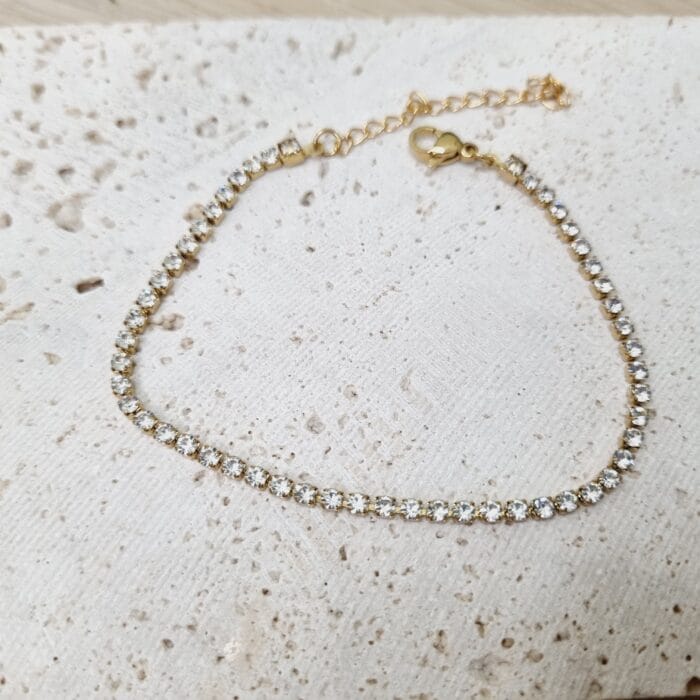 20250516_184312 Ατσάλινο βραχιόλι αλυσίδα με στρας - Image 1