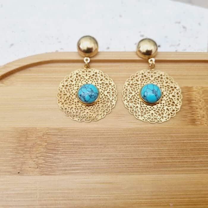 20250523_125155 Ατσάλινα σκουλαρίκια κρεμαστά με πέτρα - Image 1