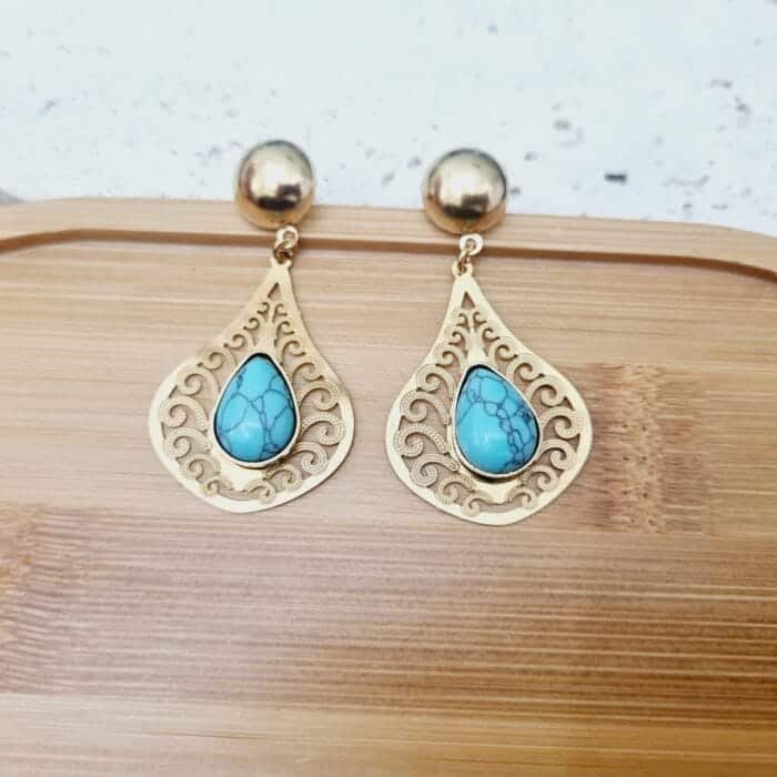 20250523_125820 Ατσάλινα σκουλαρίκια κρεμαστά με πέτρες - Image 1