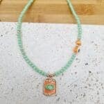 Κολιέ με κρυσταλλάκια και ατσάλινο στοιχείο με μάτι - Image 2