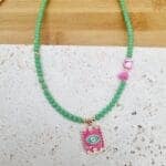 Κολιέ με κρυσταλλάκια και ατσάλινο στοιχείο με μάτι - Image 2