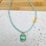 Κολιέ με κρυσταλλάκια και ατσάλινο στοιχείο με μάτι - Image 2