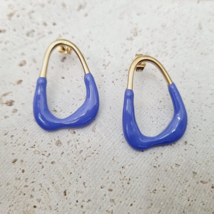 20250618_131205 Ατσάλινα σκουλαρίκια με μωβ σμάλτο - Image 1