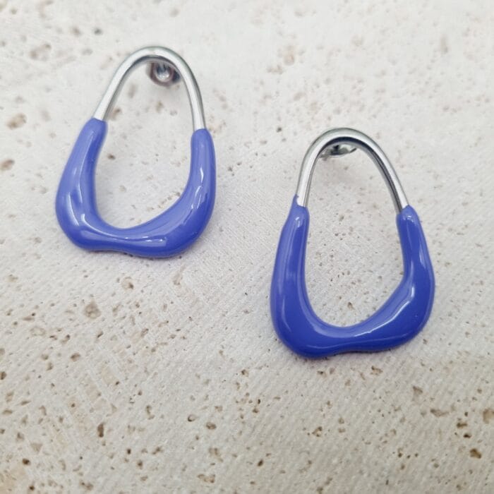 20250618_131422 Ατσάλινα σκουλαρίκια με μωβ σμάλτο - Image 1