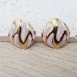 Ατσάλινα σκουλαρίκια ρόμβοι με σμάλτο - Image 3