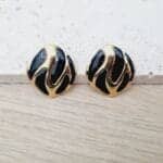 Ατσάλινα σκουλαρίκια ρόμβοι με σμάλτο - Image 2