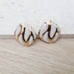 Ατσάλινα σκουλαρίκια ρόμβοι με σμάλτο