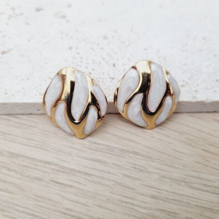 20250618_134755 Ατσάλινα σκουλαρίκια ρόμβοι με σμάλτο - Image 1