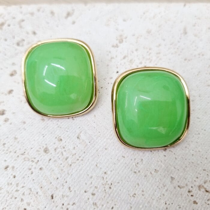 20250619_121330 Ατσάλινα πράσινα σκουλαρίκια - Image 1