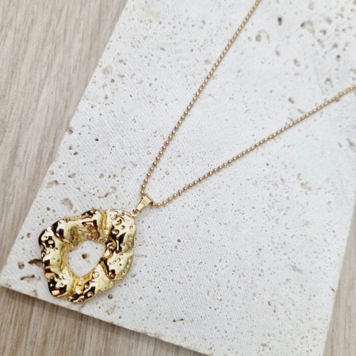 5 Ατσάλινο κολιέ με ακανόνιστο μοτίφ - Image 1