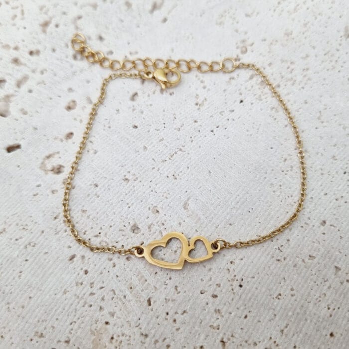 8 Ατσάλινο βραχιόλι με καρδιές - Image 1