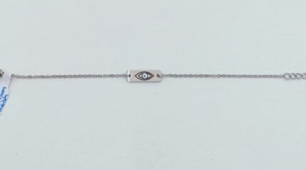 Ατσάλινο βραχιόλι ταυτότητα με μάτι