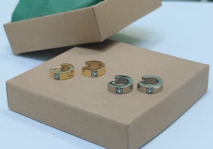 IMG_20240227_181625 Ατσάλινα μικρά κρικάκια με διάφανα κρύσταλλα - Image 1