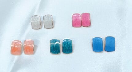 Ατσάλινα σκουλαρίκια με σμάλτο