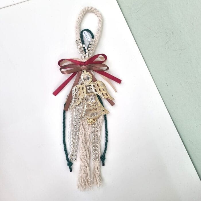 1 Κρεμαστό Γούρι 2026 - Άγγελος με πράσινο κορδόνι - Image 1