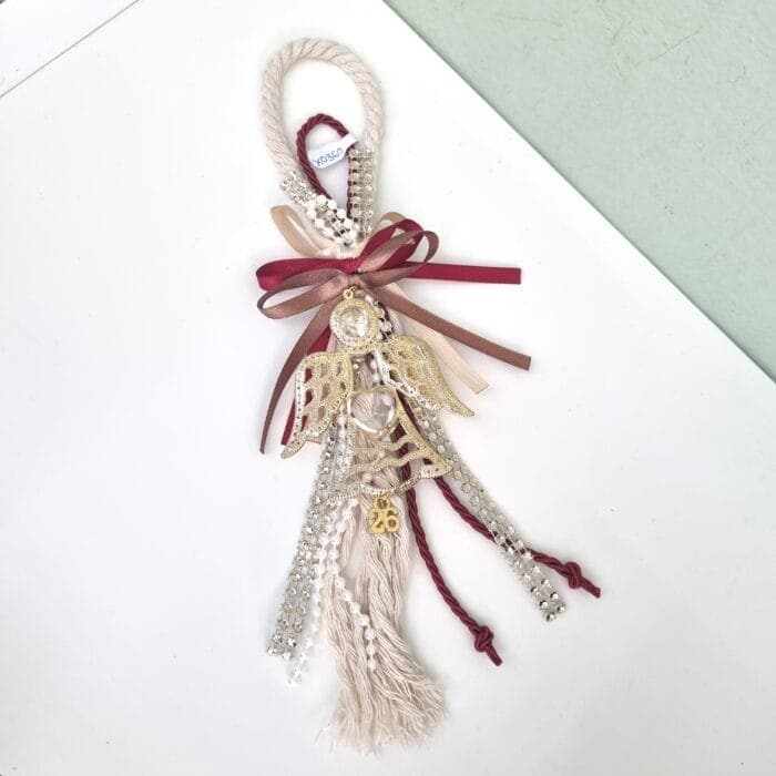 2 Κρεμαστό Γούρι 2026 - Άγγελος με κόκκινο κορδόνι - Image 1