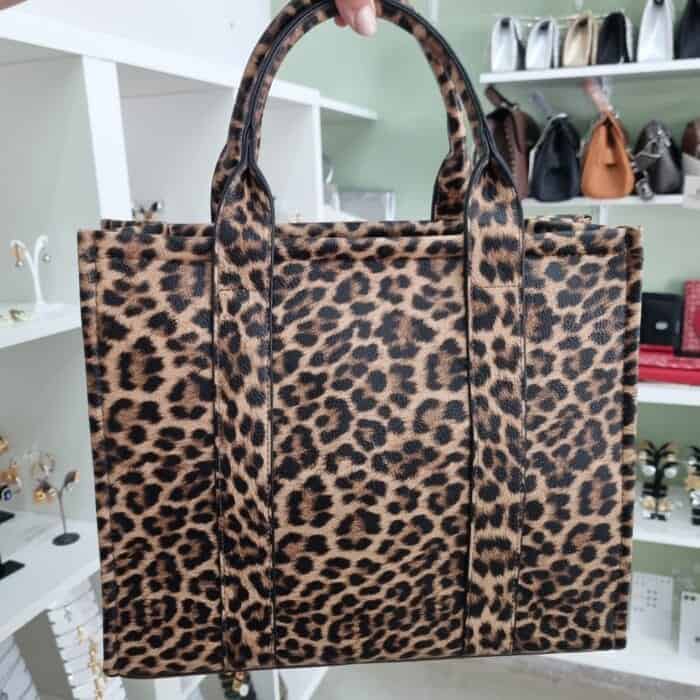 Τσάντα χειρός animal print - Image 3