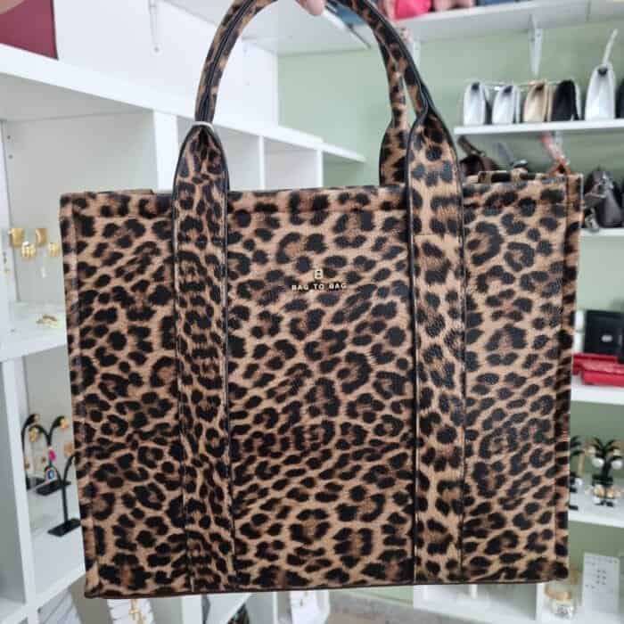 Τσάντα χειρός animal print - Image 4