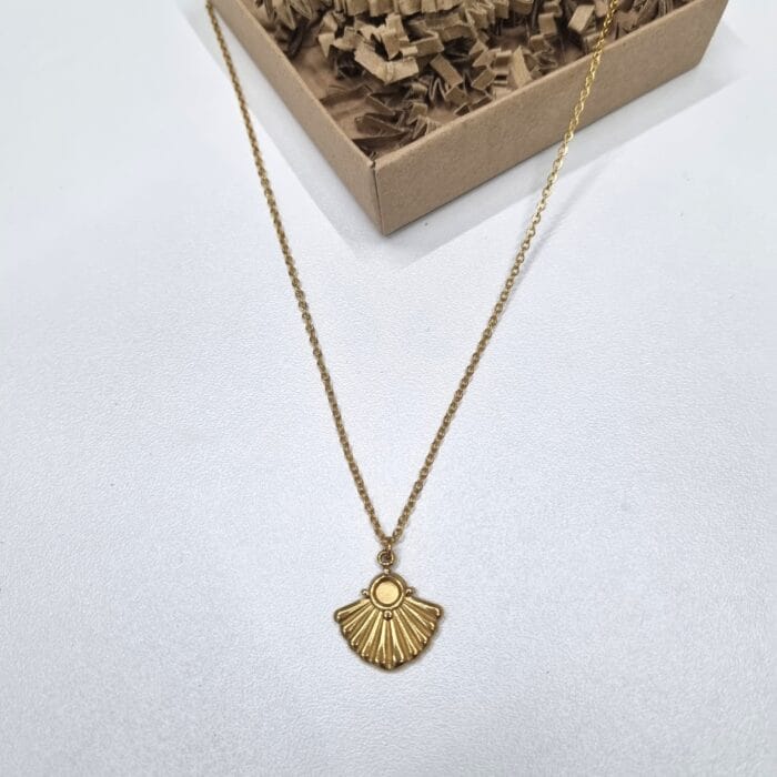 20251002_2011002 Ατσάλινο κολιέ βεντάλια - Image 1