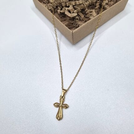 Ατσάλινο κολιέ με σταυρό