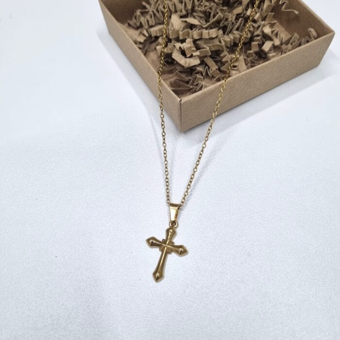 20251002_2015462 Ατσάλινο κολιέ με σταυρό - Image 1