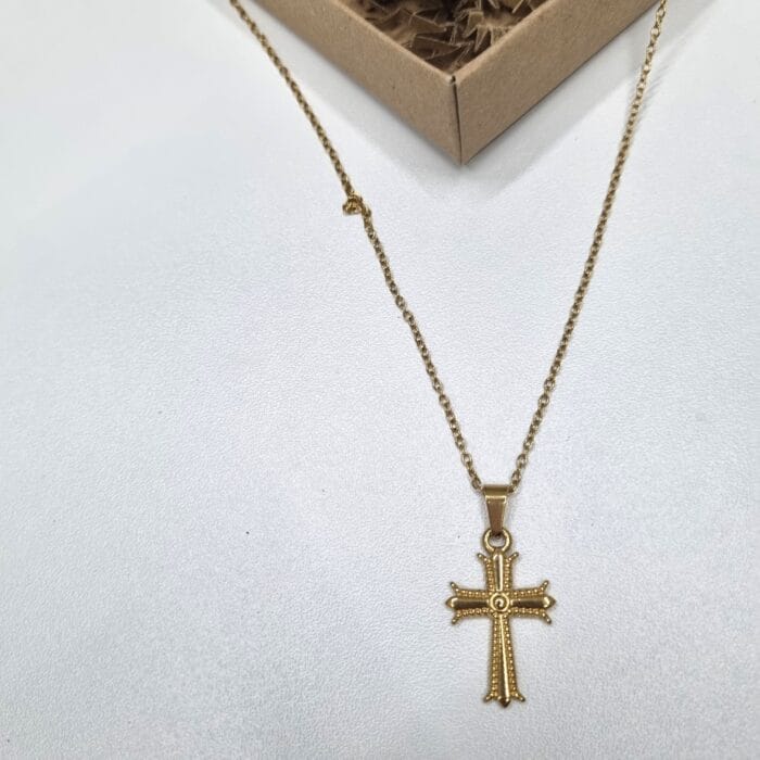 20251002_2016142 Ατσάλινο κολιέ με σταυρό - Image 1