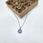 Ατσάλινο κολιέ με στρόγγυλο μάτι