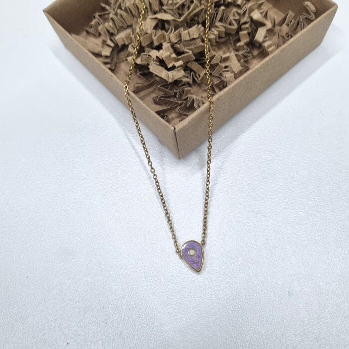 Ατσάλινο κολιέ με μάτι δάκρυ - Image 2