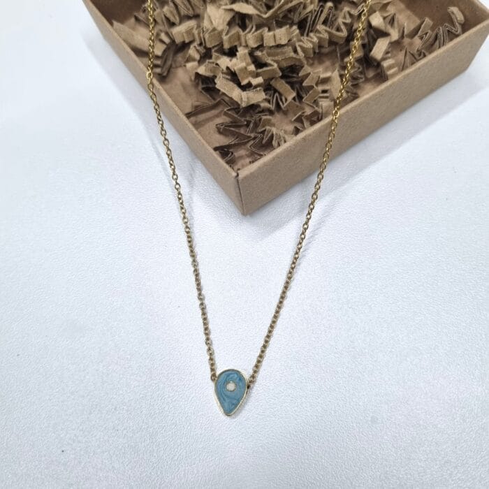 20251002_2019572 Ατσάλινο κολιέ με μάτι δάκρυ - Image 1