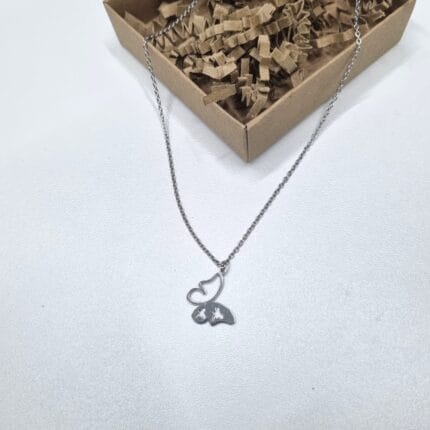 Ατσάλινο κολιέ με πεταλούδα