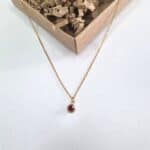 Ατσάλινο κολιέ με στρόγγυλο μικρό στρας - Image 6