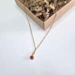 Ατσάλινο κολιέ με στρόγγυλο μικρό στρας - Image 5