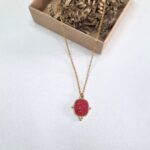 Ατσάλινο κολιέ με στοιχείο με στρας