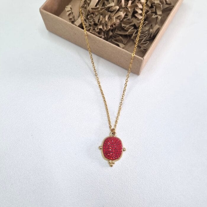 20251003_1112142 Ατσάλινο κολιέ με στοιχείο με στρας - Image 1