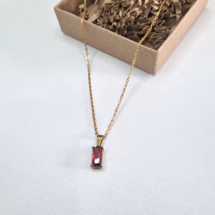 Ατσάλινο κολιέ με ζιργκόν - Image 6