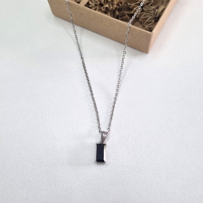 Ατσάλινο κολιέ με ζιργκόν - Image 4