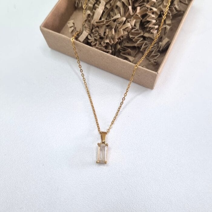 Ατσάλινο κολιέ με ζιργκόν - Image 2