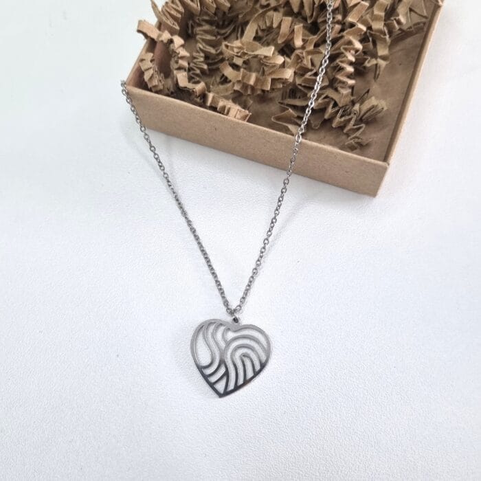 Ατσάλινο κολιέ με καρδιά - Image 2