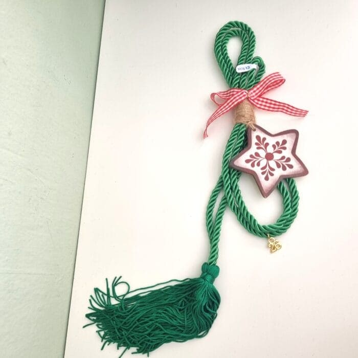 Κρεμαστό Γούρι 2026 - Αστέρι με πράσινο κορδόνι - Image 1