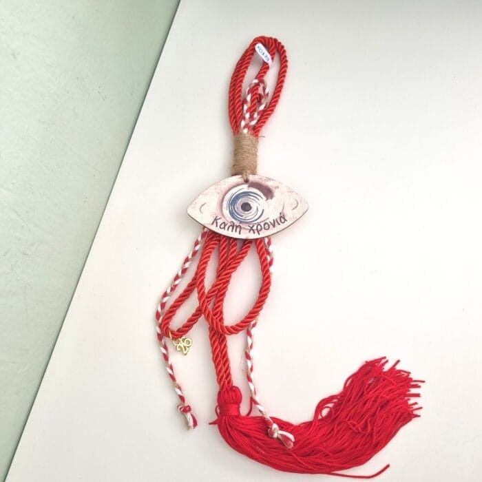 29 Κρεμαστό Γούρι 2026 - Μάτι "Καλή Χρονιά" σε κόκκινο κορδόνι - Image 1